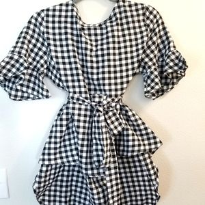 Plaid belted top